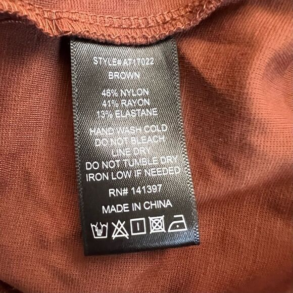 ASTR Brown Cut Out Long Sleeve Bodysuit NWT - Picture 9 of 9